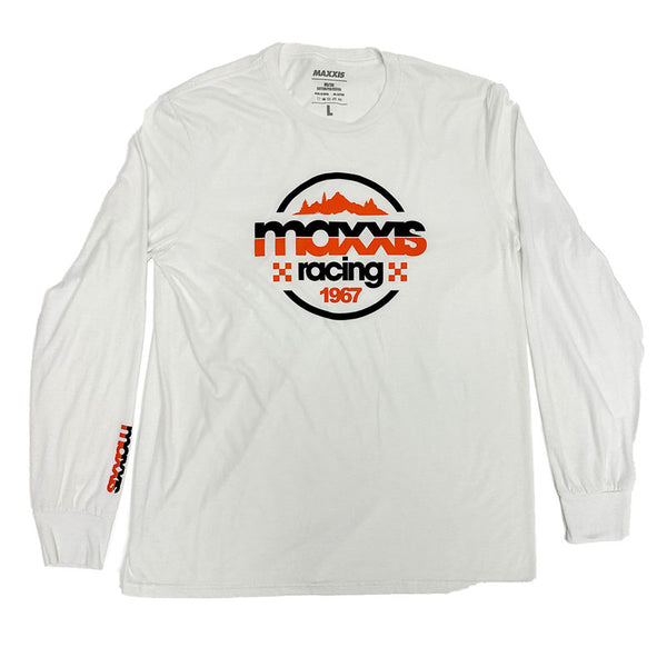 MAXXIS サイクル ロングスリーブTシャツ 衣類 タイヤ 企業 Retro Tee - L/S White – Maxxis Tires - USA | Shop Tires